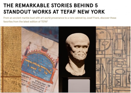 The remarkable stories behind 5 standout works at Tefaf New York, From the Charles Ede Weekly Bulletin