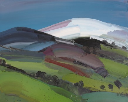 Sarah Carvell, Two Hills, distant Snow and Green