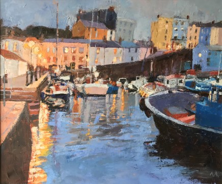 Anne Aspinall, Tenby Harbour, Evening