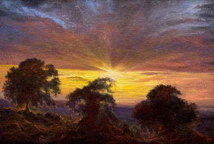 Gerald Dewsbury, Setting Sun with Oaks
