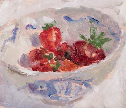 Lynne Cartlidge, Six Strawberries in a Chinese Bowl