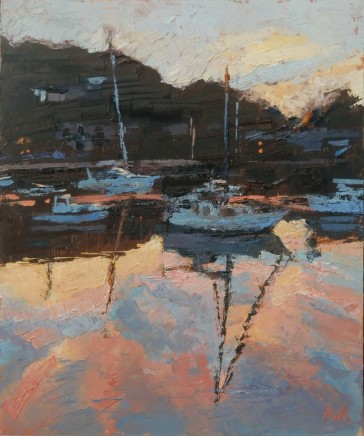 Anne Aspinall, Yachts at Sunset, Porthmadog