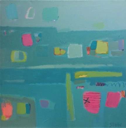 Stephanie Stow A Cornish Escape Acrylic on canvas 90 x 90 cm
