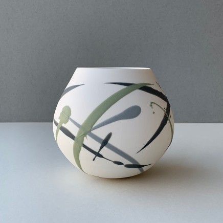 Ali Tomlin Weeble - Green and grey splash - AT18 Porcelain