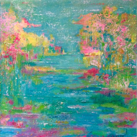 Linda Franklin Summer on the Pond Acrylic on canvas 90 x 90 cm