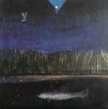 Catherine Hyde The Silver Trout, 2018 Acrylic on canvas 50 x 50 cm