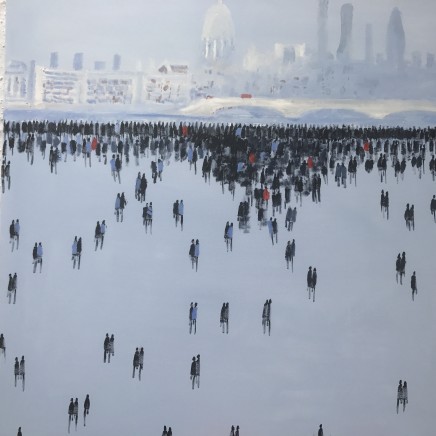 David Wheeler The City Oil on canvas 100 x 100 cm