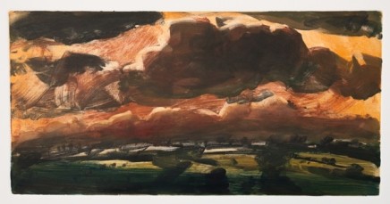 Robert Newton October Sunset Monotype 25 x 50 cm