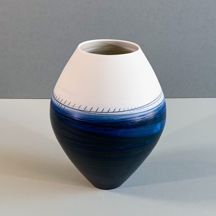 Ali Tomlin AT15 - Oval Vase, Indigo Porcelain 18 x 14 cm