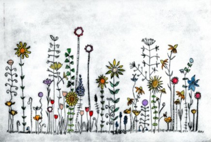 Devi Singh Summer Garden Haze Etching 20 x 32 cm