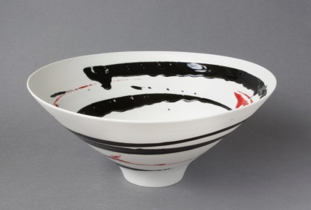 Ali Tomlin Black and red splash bowl Unglazed sanded porcelain
