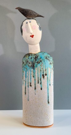 Jane Muir Bird-Head, (GreenShoulders) Ceramic 75 x 28 x 12 cm