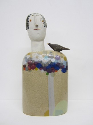 Jane Muir Bird-Shoulder, Blue Tree Ceramic 44 x 22 x 9 cm