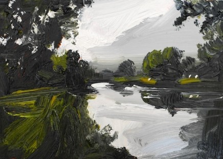Robert Newton A Salmon Pool Oil on canvas 25 x 18 cm