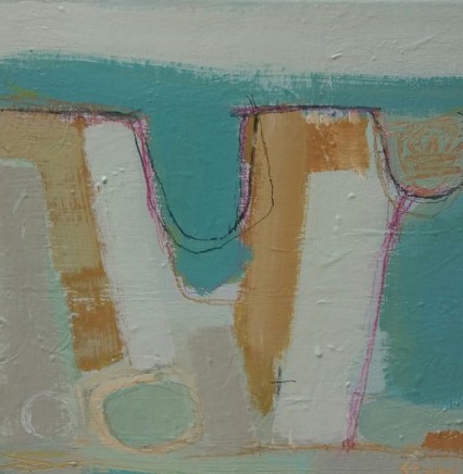 Stephanie Stow St Mawgan Cove Acrylic on canvas 30 x 30 cm