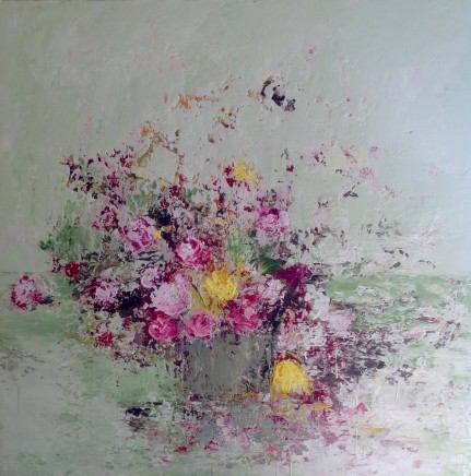 Lorraine Wake Green Arrangement Oil on canvas 60 x 60 cm