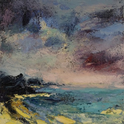 Nicola Rose Jurassic Headland Oil and sand on canvas 50 x 50 cm
