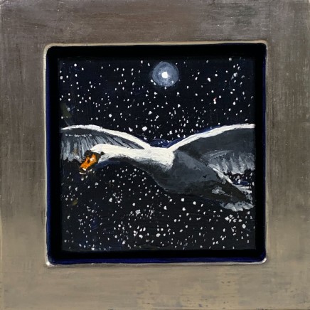 Julie Fleming Williams Swan Oil on canvas 14 x 14 cm