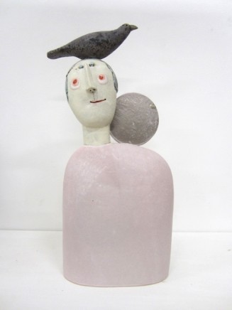 Jane Muir Bird Head, Moon Ceramic 39 x 18 x 8 cm