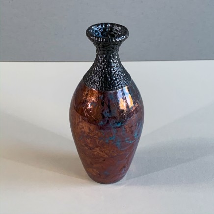 Keith Menear Raku Bottle 2 Ceamic with Lustre Glaze 16 x 9 cm