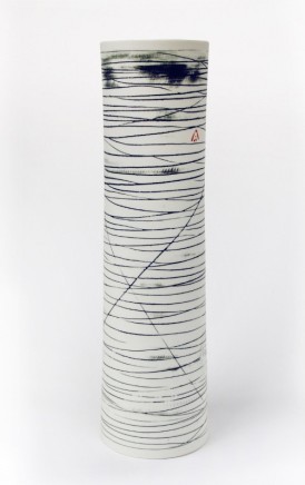 Ali Tomlin, Tall cylinder vase black lines
