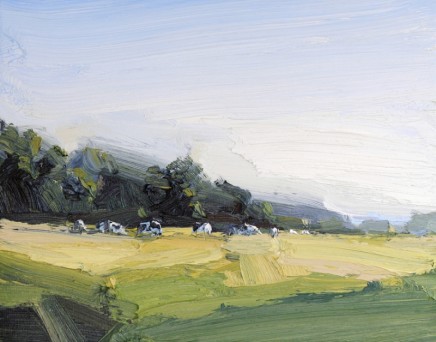 Robert Newton Summer Heat, Grazing Cows Oil on canvas 30 x 24 cm