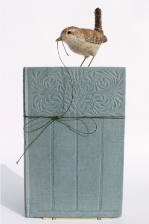 Dinny Pocock Book Bird: Wren Wool fibres and wire frame