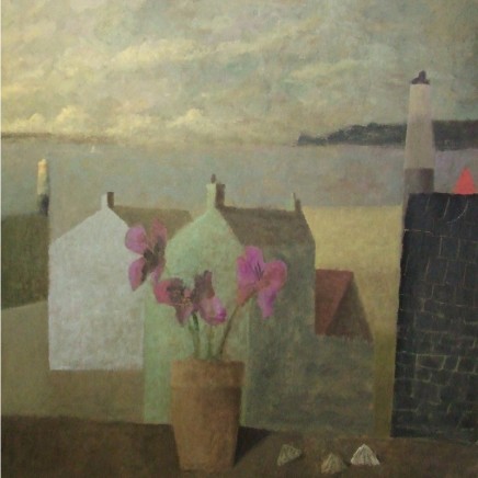 Nicholas Turner RWA Flowers and Limpits Oil on board 58.5 x 58.5 cm