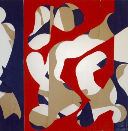 Stephen rhodes Folded Erasure (2 in 1), 2017, Acrylic paint on cardboard, 157 x 155cm