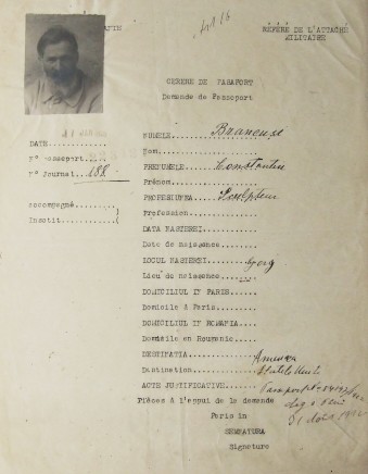 Constantin Brancusi 1876 - 1957 Self-portrait (Demande de Passeport), 1926