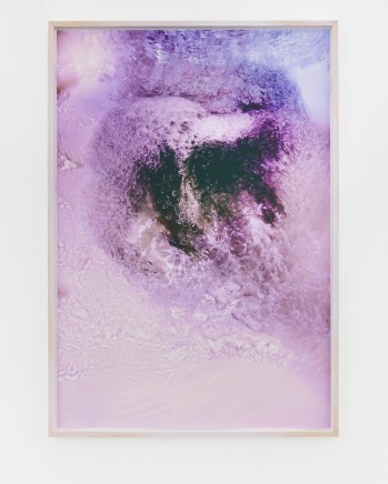 Lisa Holzer, Flush (with and without flash), 2019 Pigment print on cotton paper, Crystal Clear 202/1, polyurethane on glass, semigloss enamel on wood 110,3 x 72 cm