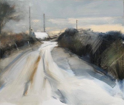 Hannah Woodman Evening snow, Devon lane £2,150
