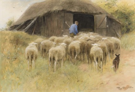 FRANÇOIS PIETER TER MEULEN A Dutch shepherd and his flock SOLD