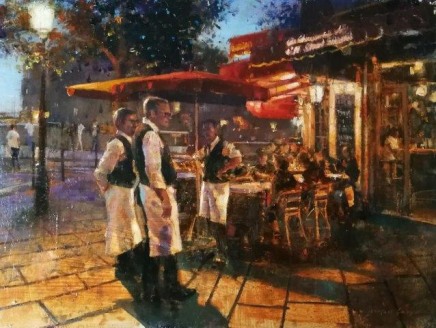 Douglas Gray Three Waiters, Paris SOLD