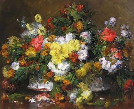 Ernest Quost, Still life of flowers