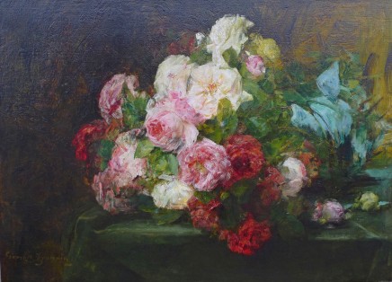 Georges Jeannin, Roses with a blue ribbon
