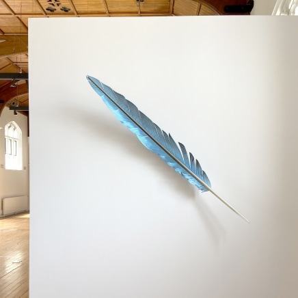 Neil Dawson Macaw Tail Feather Blue, 2019 Aluminium, acrylic and automotive paint 1800 x 200 x 190 mm