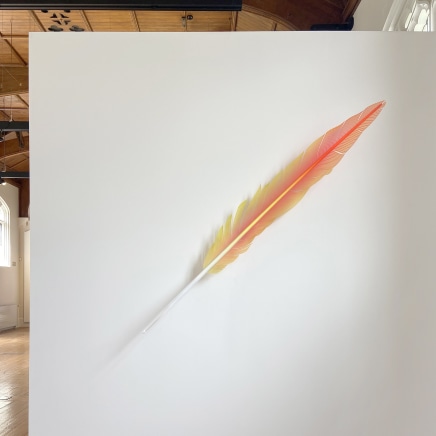 Neil Dawson Macaw Tail Feather Red, 2019 Aluminium, acrylic, polycarbonate and automotive paint 1900 x 250 x 300mm
