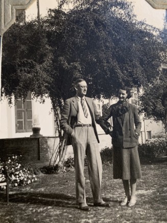 John Drinkwater, Lt.Colonel Everard Huddleston Gastrell and Adeline Delicia Gastrell in the British Consulate in Mašhad, 1934