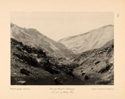 Antoin Sevruguin, Pasqal'a gorge, Shimran, 1926