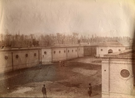Antoin Sevruguin, Terminal buildings for the Tehran to the shrine of Abdul Aziz, Rey railway, Tehran, Late 19th Century