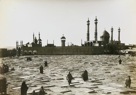 Antoin Sevruguin, The Hazrat-i Ma'suma Shrine complex and Islamic cemetery in the foreground, Qum, Late 19th Century, early 20th Century