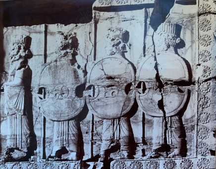 Ernst Herzfeld, Throne Hall, Northern Wall, West Jamb of Western Doorway: View of Second Register Picturing Persian Guards, Persepolis, 1923-28
