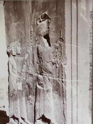 Ernst Herzfeld, Tachara Palace, North Wall of Main Hall, East Jamb of Eastern Doorway: View of King and Two Attendants, Persepolis, 1923-28