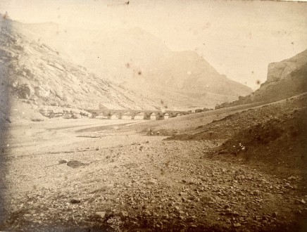 Antoin Sevruguin, Bridge over a river at Qazvin on the way to Mezeh on the Recht-Kazvin road to Mezreh. , Late 19th Century, early 20th Century
