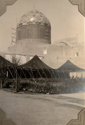 John Drinkwater, Imāmzādeh Maḥroq mosque and tomb of Omar Khayyam in Neyshābūr, 1934