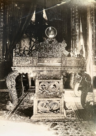 Antoin Sevruguin, The Peacock throne of the Gulistan Palace, Tehran, Late 19th Century, early 20th Century