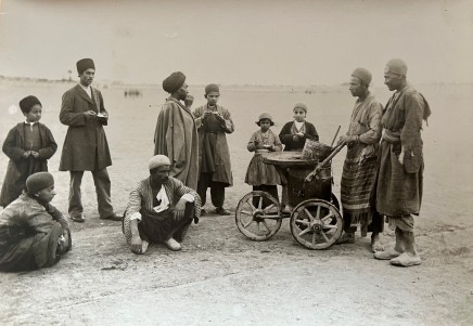 Antoin Sevruguin, Ice Cream ("bastani") Vendor, at Maydan-i Mashq in Tehran, 1890