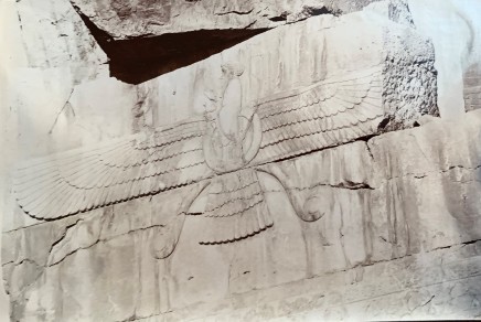 Ernst Herzfeld, View of a Winged Symbol with Partly Encircled Figure of Ahuramazda, Persepolis, 1923-28