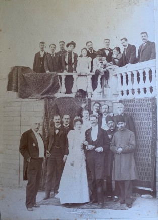 Antoin Sevruguin, A group including the French engineer, Fabius Boital and Comte Jacques d'Arlot de St Saud, Chargé d'Affaires de France., 1899